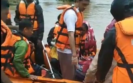 गर्भवती के लिए देवदूत बने जवान, उफनते नाले को पार कर पहुंचाया अस्पताल