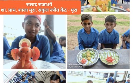 बैगलेस डे एवं सुरक्षित शनिवार पर सब्जियों  के द्वारा विभिन्न प्रकार सलाद का बनाया गया एवं निबंध का प्रतियोगिता