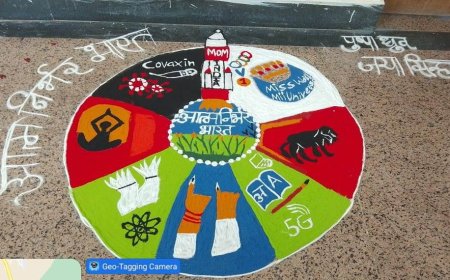 सरकार गठन के एक वर्ष : लाईवलीहुड कॉलेज में रंगोली प्रतियोगिता का आयोजन