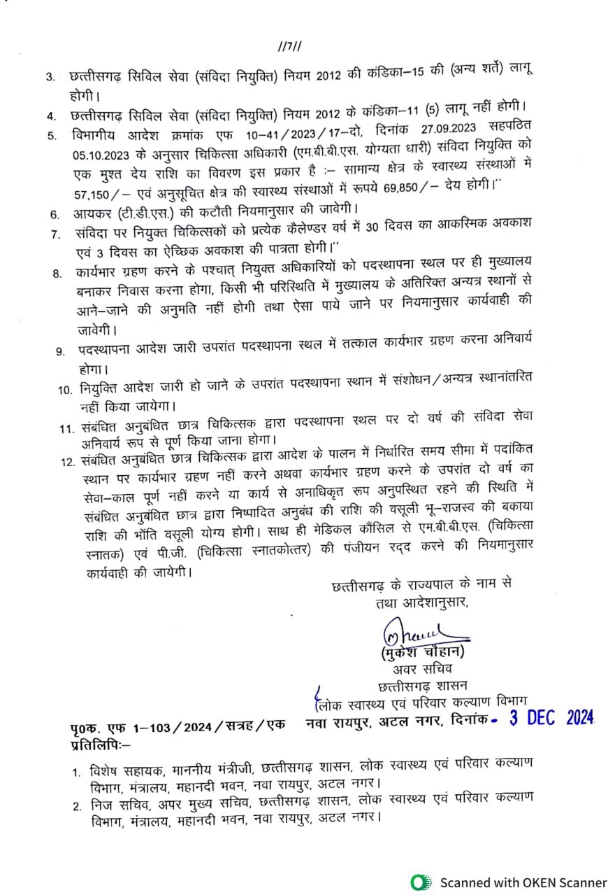 चिकित्सा स्नातक छात्र-छात्राओं को मिली संविदा नियुक्ति, जारी हुआ आदेश, देखे सूची....