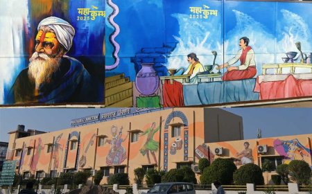 महाकुम्भ के लिए अद्भुत कलाकृतियों से सजे प्रयागराज के रेलवे स्टेशन