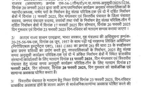 मतदान के दिन सार्वजनिक अवकाश की घोषणा