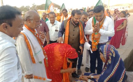 भाजपा अध्यक्ष प्रत्याशी योगेश निक्की भाले को जन आशीर्वाद यात्रा में मिल रहा है भारी समर्थन, कमल खिलाएंगे, पाटन को संवारेंगे की गूंज