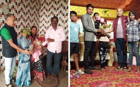 जन्मोत्सव में पर्यावरण संरक्षण के लिए उपहार में भेंट किया बादाम के पौधे