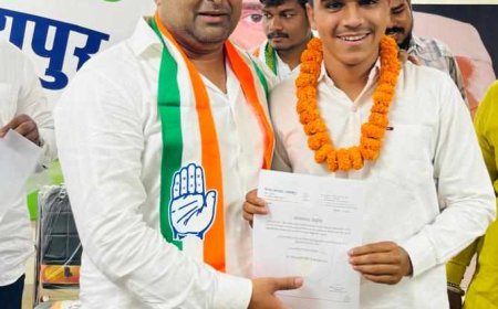 कृष्णा शर्मा (चिंटू) को रायपुर जिला युवा कांग्रेस के रायपुर दक्षिण विधानसभा के उपाध्यक्ष बनने पर बधाई