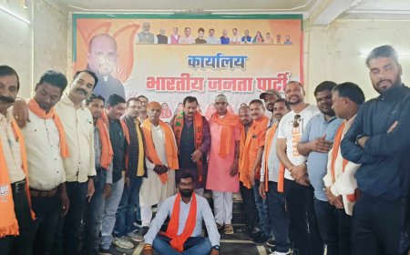 दयानंद के समर्थन में ,साँसद विजय बघेल पहुँचे - बोले भाजपा बडीं अंतर से जीत रही अमलेशवर