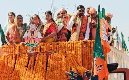 आखिरी दिन भाजपा ने झोंकी   ताकत रैली में हजारों लोग हुए शामिल ,विजय बघेल  ने कांग्रेस को घेरा