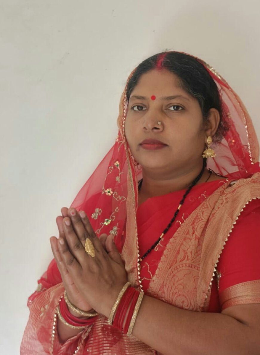 चुनाव चिन्ह नारियल पेड छाप  मिलते ही सक्रिय हुई  सरपंच प्रत्याशी श्रीमती शैलेंद्री ढालसिंह साहू