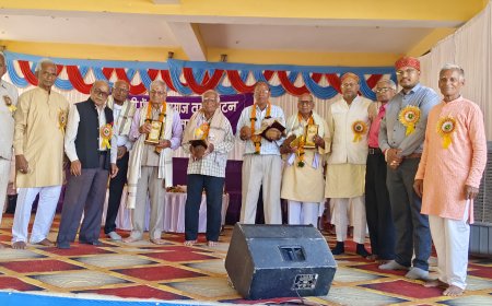 छत्तीसगढ़ पेंशनर्स समाज पाटन के वार्षिक सम्मेलन में शामिल हुए भाजपा नेता जितेंद्र वर्मा एवं योगेश निक्की भाले