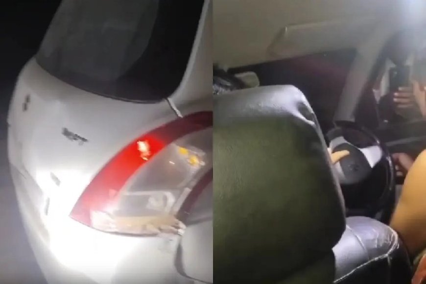 महिला के साथ कार में आपत्तिजनक स्थिति में नजर आया पुलिस कांस्टेबल, महकमे में मच गया हड़कंप