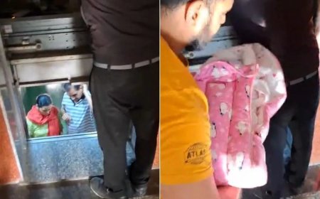 15 दिन के मासूम पोते के साथ लिफ्ट में फंसे दादा-दादी, 40 मिनट तक चिल्लाते रहे, लिफ्ट काटकर निकाला