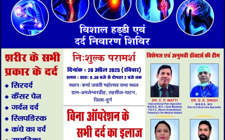 20 अप्रेल को कर्मा जयंती महोत्सव एवँ सामूहिक आदर्श विवाह समारोह  अम्लेशवरडीह में विशाल हड्डी एवं दर्द निवारण शिवर का होगा आयोजन छत्तीसगढ़ के सुप्रसिद्ध पीड़ा विज्ञान विशेषज्ञ डॉ. वट्टी रहेंगे मौजूद*