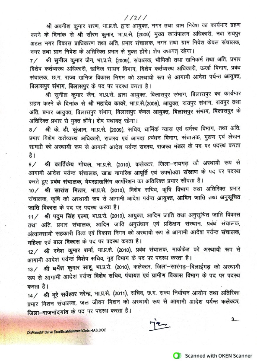 बड़े पैमाने पर आईएएस अफसरों का तबादला, कई जिलों के बदले गए कलेक्टर