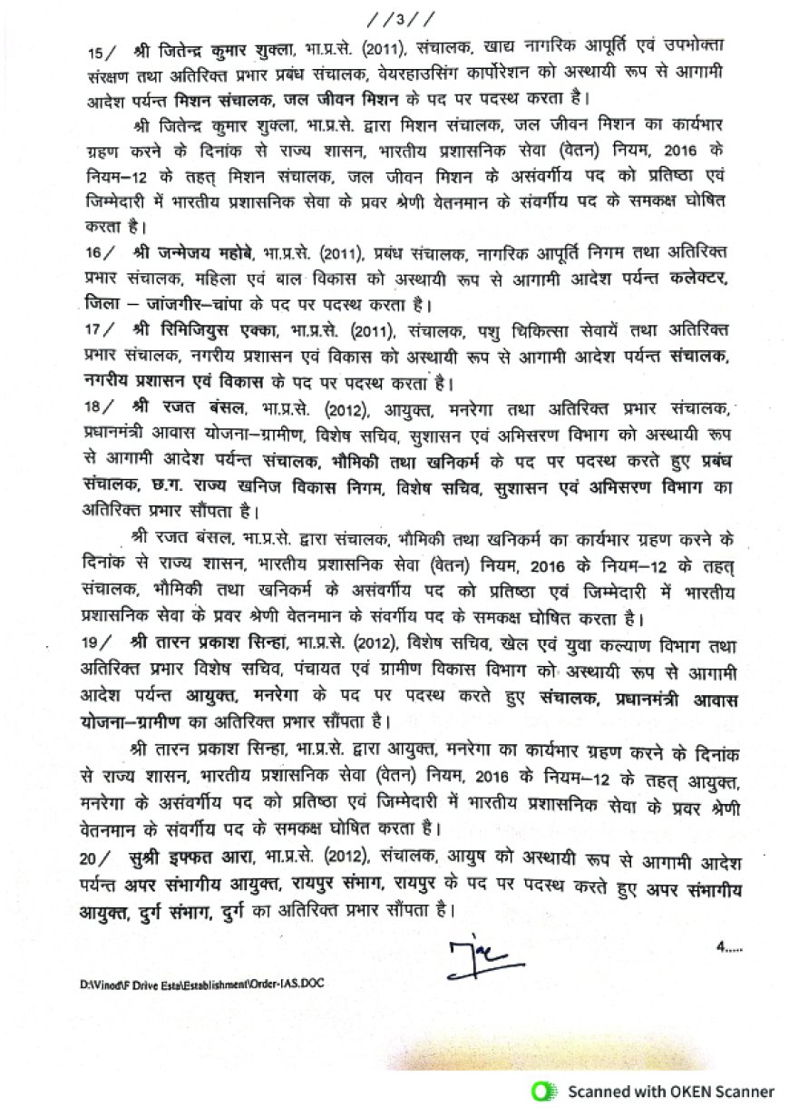 बड़े पैमाने पर आईएएस अफसरों का तबादला, कई जिलों के बदले गए कलेक्टर