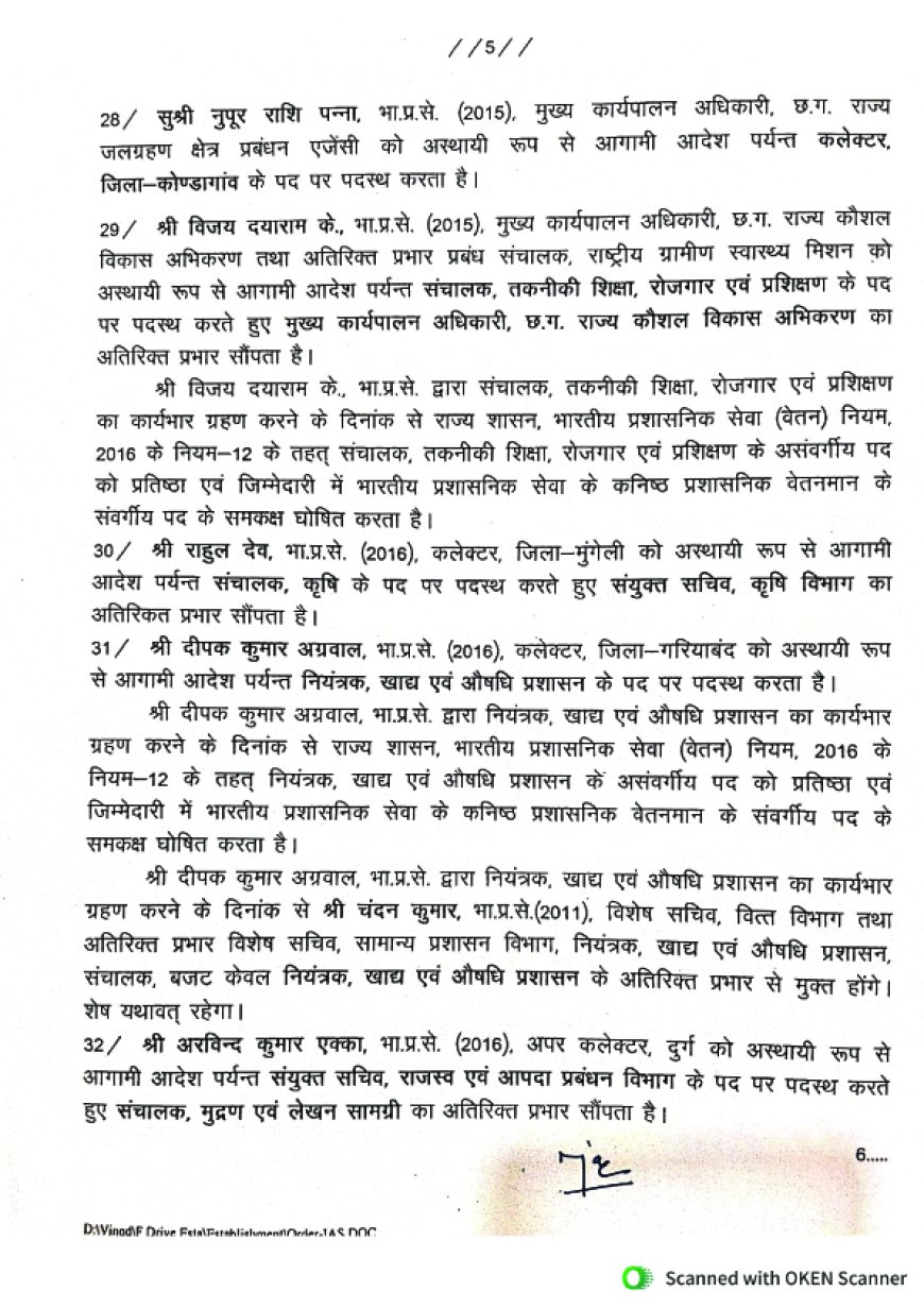 बड़े पैमाने पर आईएएस अफसरों का तबादला, कई जिलों के बदले गए कलेक्टर
