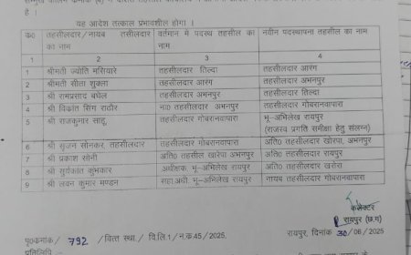 रायपुर के 9 तहसीलदारों का तबादला