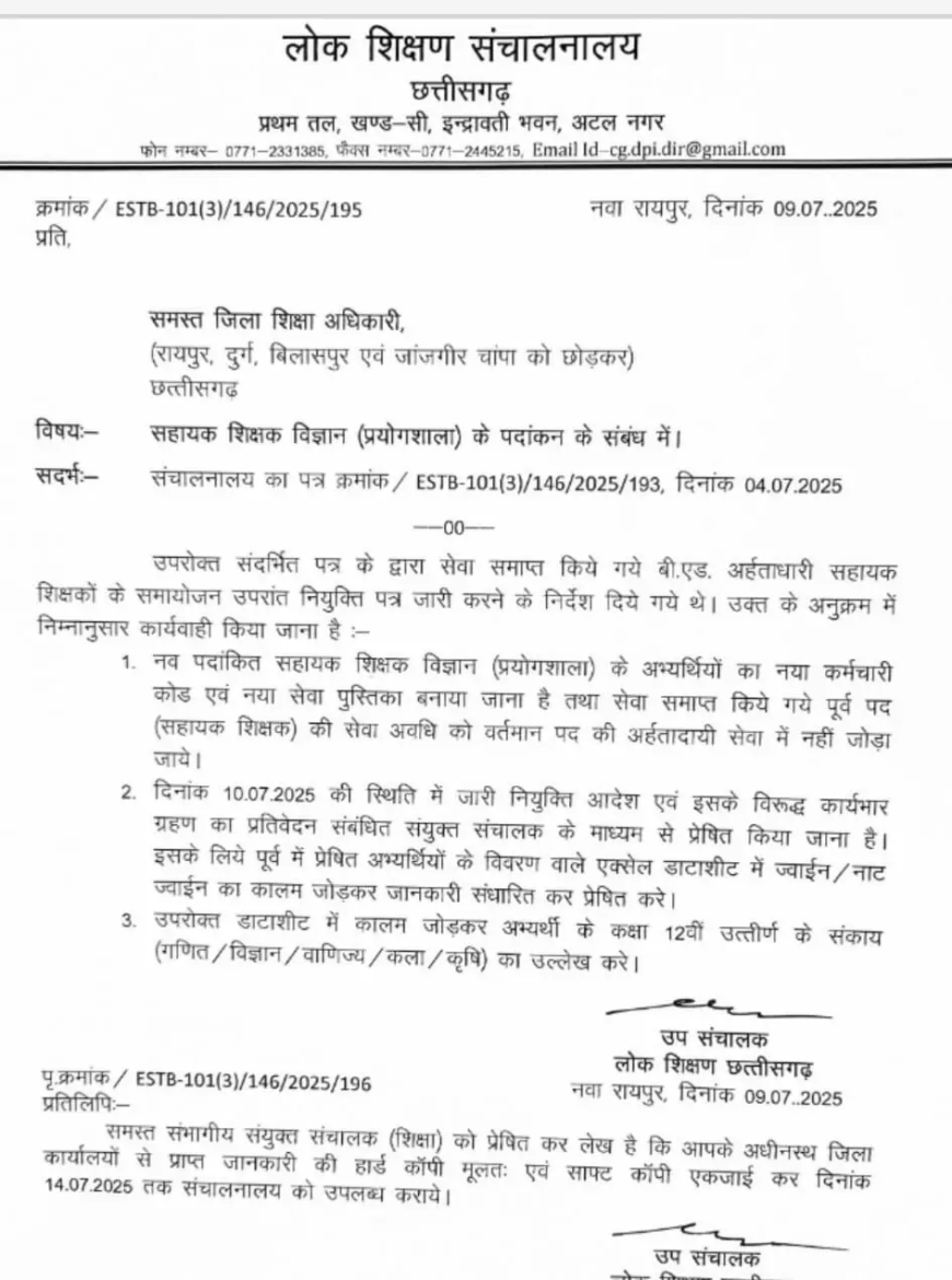 DPI का आदेश: बीएड डिग्रीधारी बर्खास्त शिक्षकों को नहीं मिलेगा पूर्व सेवा का लाभ
