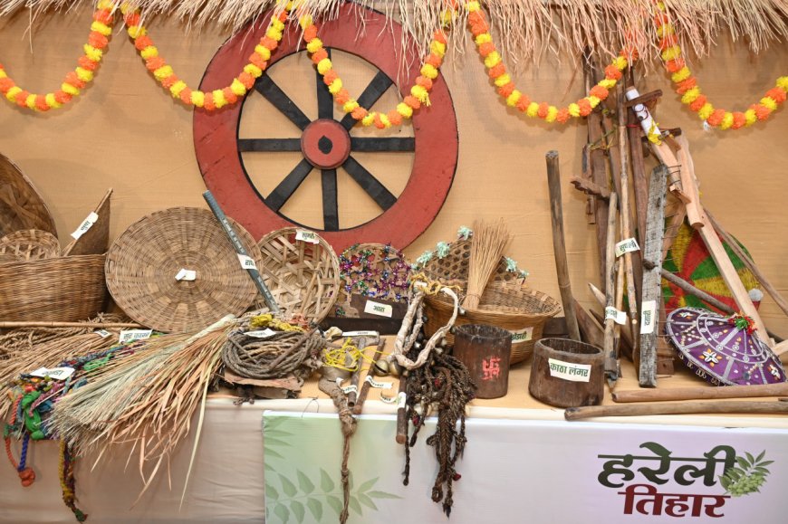 छत्तीसगढ़ी परंपराओं की झलक: कृषि यंत्रों के साथ बिखरी सांस्कृतिक छटा