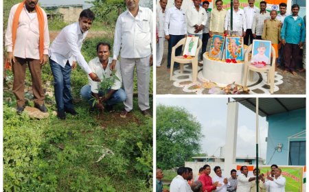 जमराव सोसायटी में स्वतंत्रता दिवस पर्व पर ध्वजारोहन के साथ किये  पौधारोपण