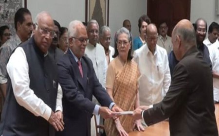 विपक्ष से उपराष्ट्रपति पद के उम्मीदवार सुदर्शन रेड्डी ने किया नामांकन