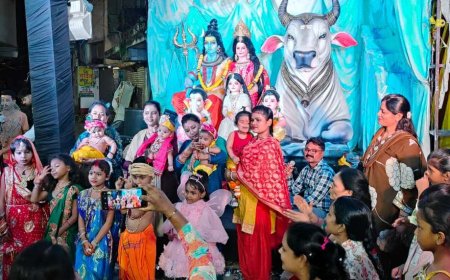 गणेश उत्सव में  फैंसी ड्रेस प्रतियोगिता , बच्चों ने दिखाई प्रतिभा