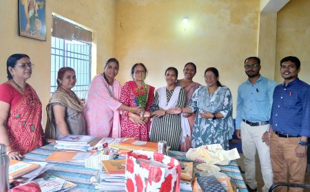 वरिष्ठ शिक्षिका सरोज बाला मिश्रा का जन्मदिवस मनाया शालेय परिवार चांदमारी ने