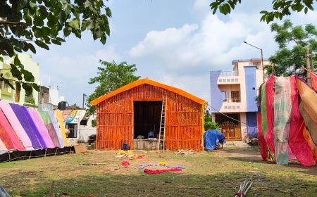 दंतेवाड़ा मंदिर की तर्ज पर स्थल झांकी बनाया गया
