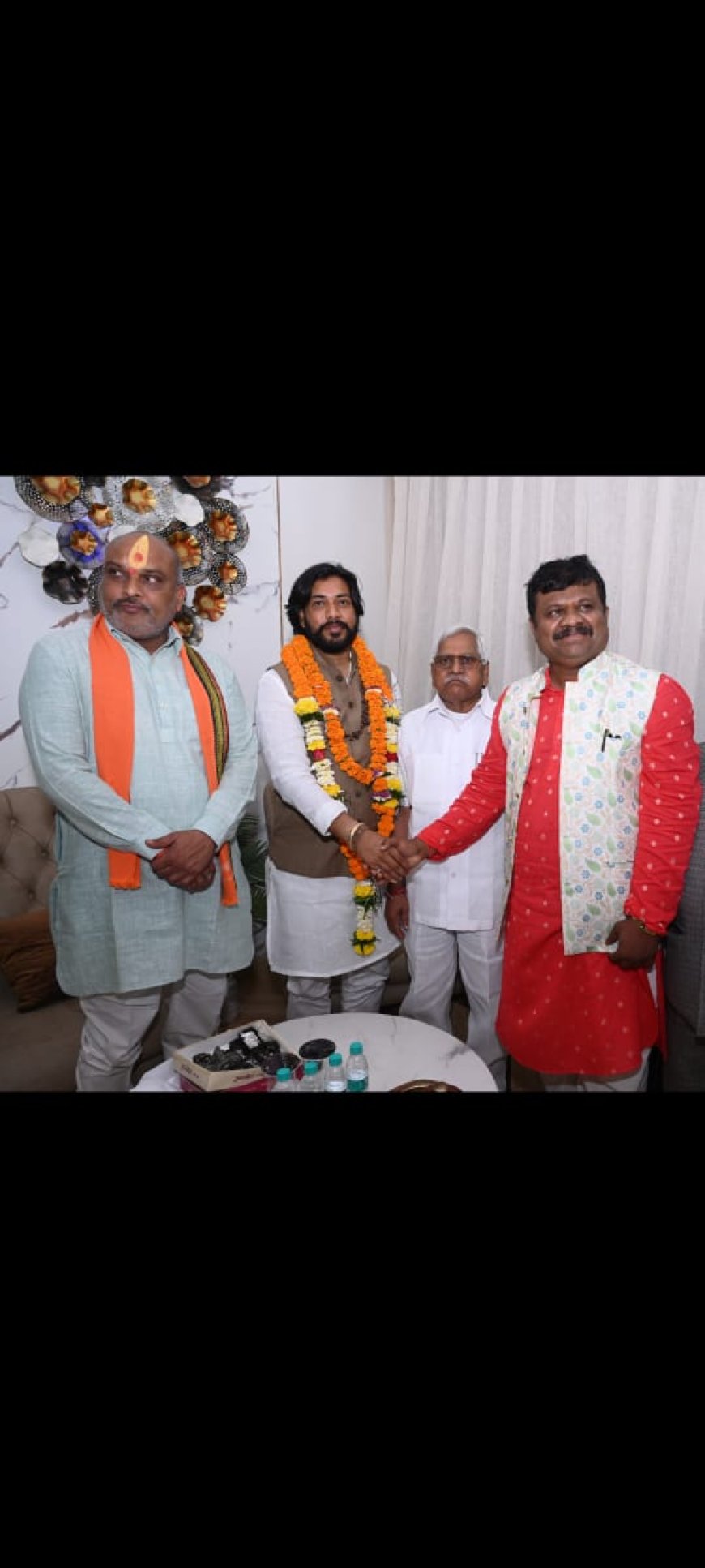 मंत्री गुरु खूशवंत साहब और  विधायक डोमन लाल कोर्स वाडा विधायक ललित चंद्राकर का स्वागत एवं सन्मान
