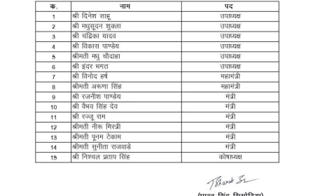 सरगुजा जिला बीजेपी में नए पदाधिकारियों की घोषणा