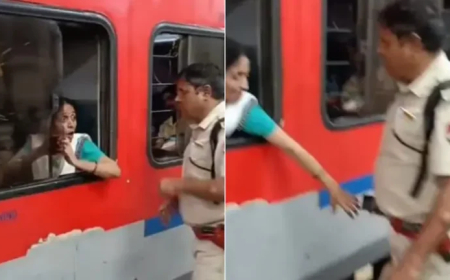 ट्रेन की विंडो सीट पर बैठकर फोन चला रही थी महिला, तभी...
