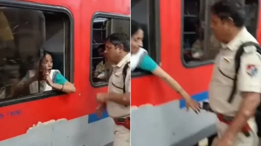 ट्रेन की विंडो सीट पर बैठकर फोन चला रही थी महिला, तभी...