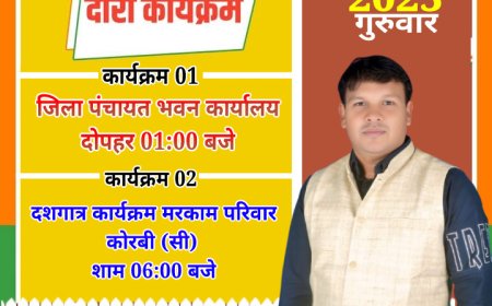 कोरबा जिला पंचायत के अध्यक्ष डॉ पवन सिंह के आज का प्रवास कार्यक्रम