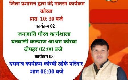 कोरबा जिला पंचायत के अध्यक्ष डॉ पवन सिंह के आज का प्रवास कार्यक्रम