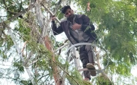 प्रेमिका से कोर्ट मैरिज कर ली, फिर भी पुलिस ने कर दिया अलग, इंसाफ के लिए टावर पर चढ़ा युवक