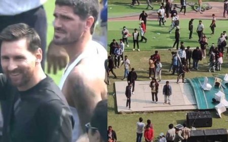 मेसी के कार्यक्रम में हंगामा: भीड़ ने फेंकी बोतलें, तोड़ी कुर्सियां...