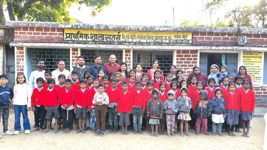 *मानव सेवा मिशन ने स्कूली बच्चों को वितरित किया स्वेटर*