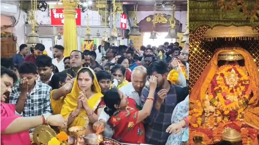 नए साल पर मंदिरों में उमड़ी भीड़ : सुबह से श्रद्धालुओं की लगी लंबी कतारें, दर्शन-पूजन कर सुख-समृद्धि के लिए की कामना