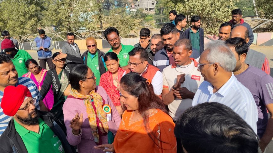 महापौर मीनल चौबे ने किया महाराजबंध तालाब सफाई अभियान का निरीक्षण, ग्रीन आर्मी के कार्यों की सराहना — 27 दिन में 64 ट्रक कचरा बाहर
