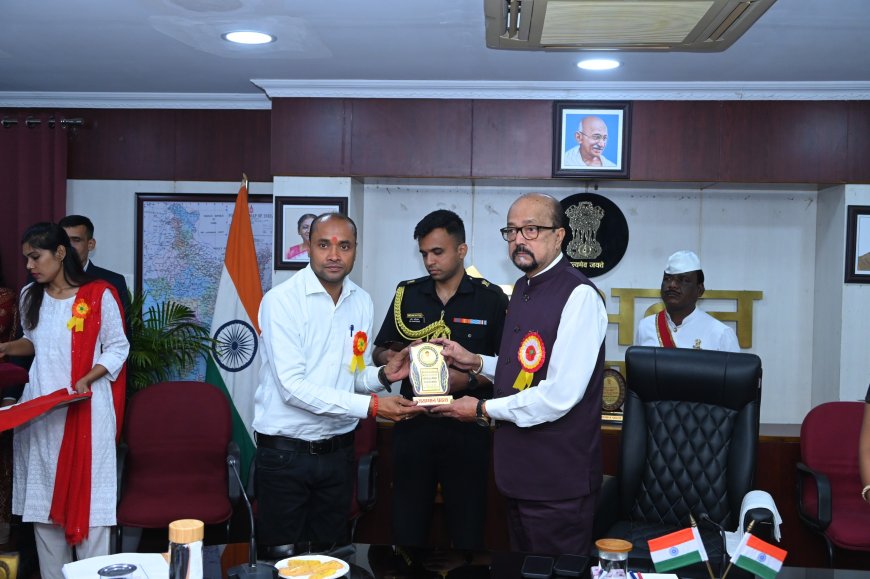 *राज्यपाल रमेन डेका के हाथों सम्मानित हुए प्रधानपाठक विरेंद्र कुमार*