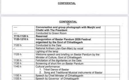 रायपुर बड़ी खबर : 7 फरवरी को राष्ट्रपति द्रौपदी मुर्मू का छग दौरा, जारी हुआ प्रोटोकॉल... देखिए मिनट टू मिनट कार्यक्रम...