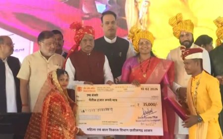 मुख्यमंत्री कन्या विवाह योजना के तहत 6,412 जोड़ों का सामूहिक विवाह : राजधानी में सीएम साय की मौजूदगी में 1,316 जोड़ों ने लिए सात फेरे