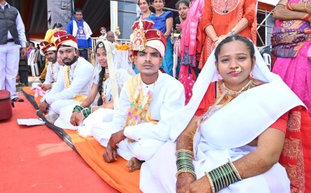 बौद्ध परंपराओं के साथ छह नवदंपत्तियों ने लिया जीवनभर साथ निभाने का संकल्प