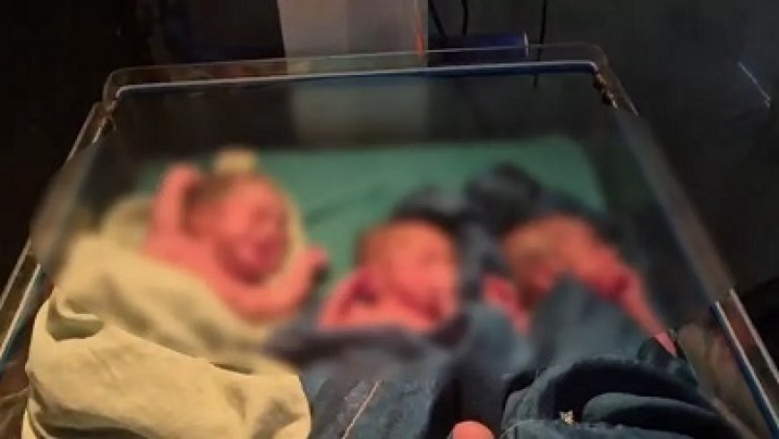 महिला ने तीन बच्चों को दिया जन्म, परिवार में खुशी