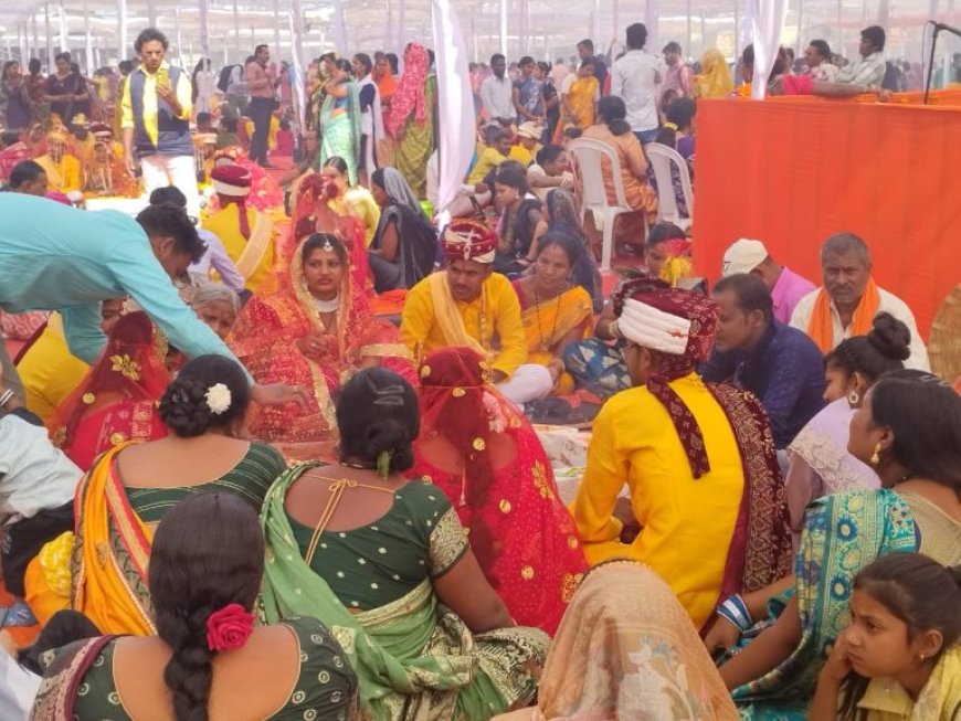 मुख्यमंत्री कन्या विवाह योजना के तहत 6,412 जोड़ों का सामूहिक विवाह : राजधानी में सीएम साय की मौजूदगी में 1,316 जोड़ों ने लिए सात फेरे